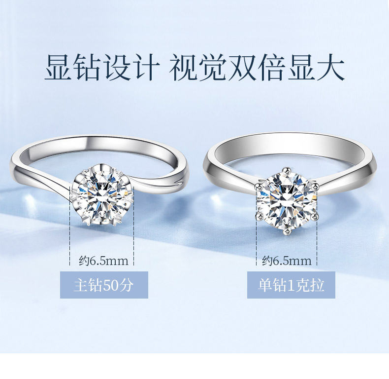 永恒之恋/PT950金钻戒/永恒经典系列/70分I-J色