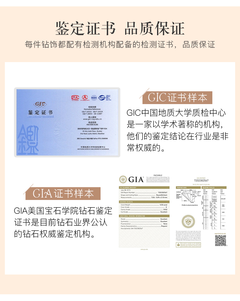 爱星河/18K金钻石戒指/30分G色SI1净度3EX切工GIA双证书